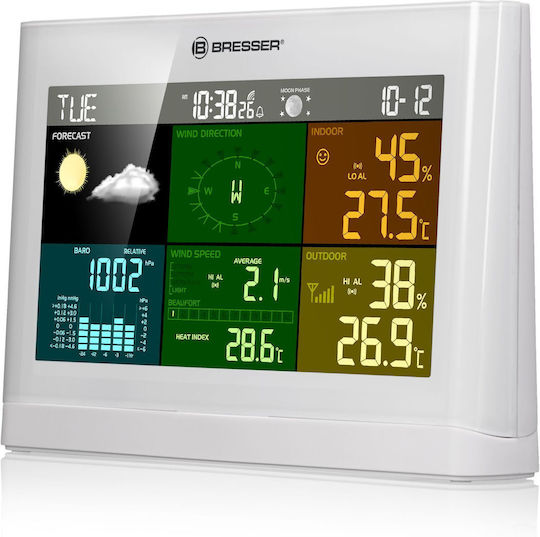Bresser 5-in-1 Comfort 7002550GYE000 Ασύρματος Μετεωρολογικός Σταθμός Ψηφιακός Επιτραπέζιος Λευκός