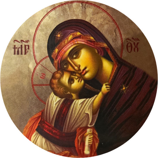 Glass Magnet 34mm Panagia Christ A
