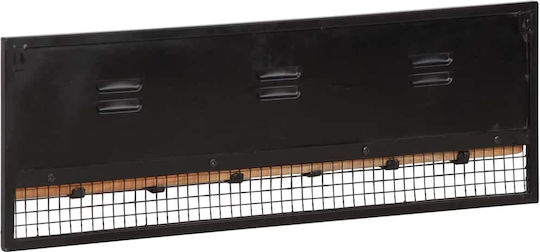 vidaXL Κρεμάστρα Τοίχου Ξύλινη 6 Θέσεων Μαύρη 90x30x11cm