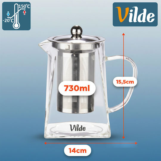 Orion Teapot with Filter Glass Transparent 730ml