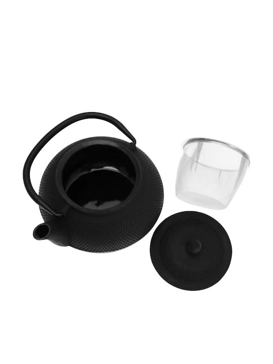 KING Hoff Τσαγιέρα με Φίλτρο Μαντεμένια Μαύρη 850ml