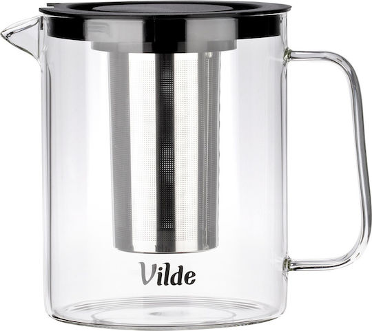 Orion Teekanne mit Filter Glas Schwarz 1500ml