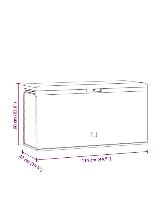 vidaXL Outdoor Storage Box 290lt Brown L114xW47xH60cm