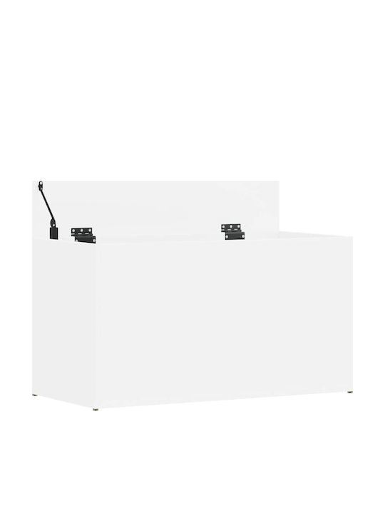 vidaXL Cutie de depozitare pentru exterior Alb PAL Lemn Alb L84xW42xH46buc
