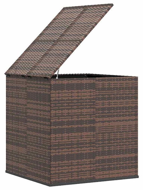 vidaXL Μπαούλο Αποθήκευσης Εξωτερικού Χώρου Rattan Καφέ Μ100xΠ97.5xΥ104εκ.