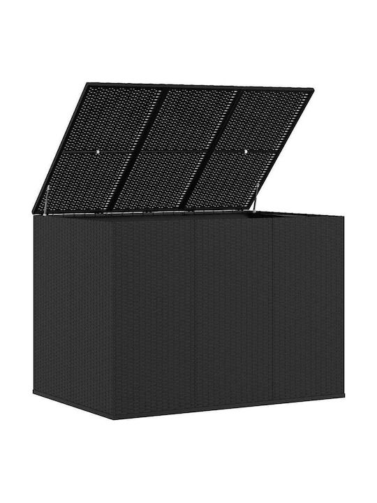 vidaXL Außenlagerbox Rattan Black L145xB100xH103cm