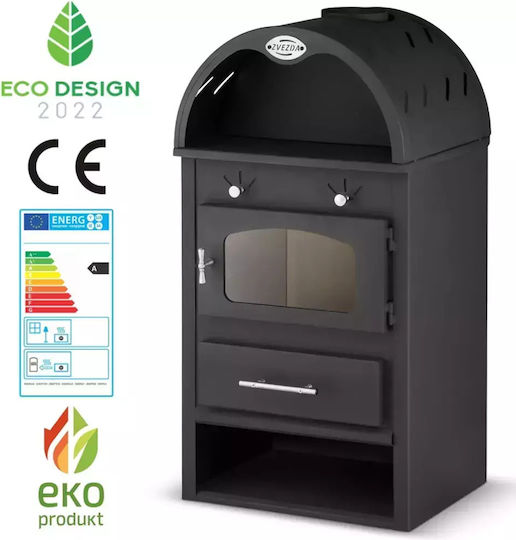 Zvezda Sobă Pe Lemne Ceramică 8kW Neagră