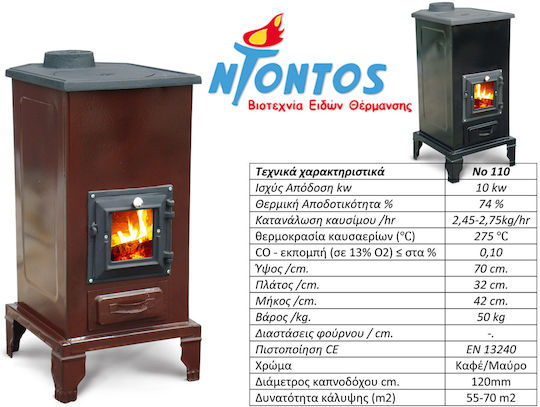 Ntontos Sobă Pe Lemne Metalică