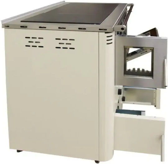 Senko Μεταλλική Ξυλόσομπα Καλοριφέρ με Φούρνο Inox Mat