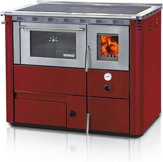Senko Μεταλλική Ξυλόσομπα Καλοριφέρ με Φούρνο Inox Mat