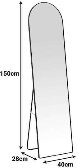 Pakketo Plaza Arched Mirror with Gold Metal Frame 150x40cm