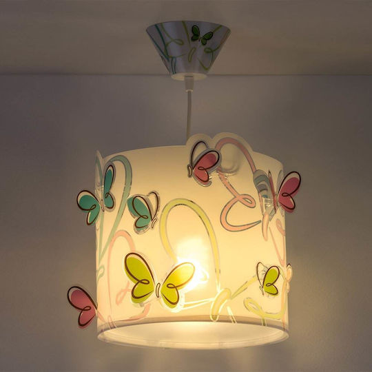 Ango Kids Plastic Single Ceiling Light E27 Butterfly White 23W 26x25cm