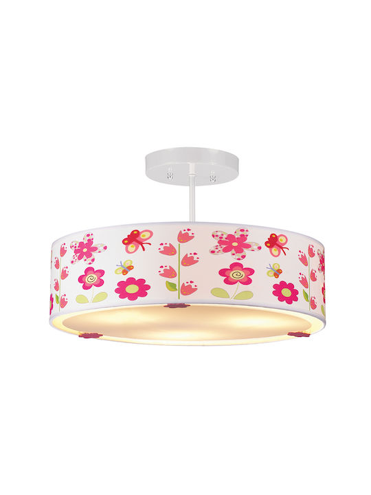 Sun Light Kids Plastic Chandelier Ceiling Light E14 Pink 40W