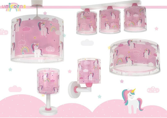 Ango Unicorns Μονόφωτο Παιδικό Φωτιστικό Κρεμαστό 15W με Υποδοχή E27 Ροζ