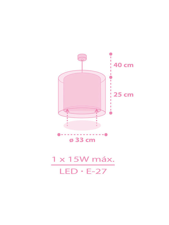 Ango Unicorns Single-Light Kids Ceiling Light 15W with E27 Base Pink
