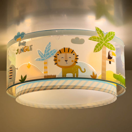 Ango My Little Jungle Single-Light Kids Ceiling Light Mount Ceiling Light 15W with E27 Base Turquoise