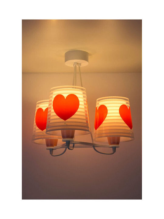 Ango Kids Plastic Chandelier Ceiling Light E27 Light Feeling Pink 60W 39x45cm