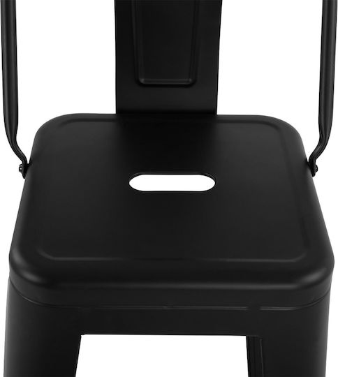 Scaun Metalic De Bar Pentru Exterior Negru Mat 43x43x95cm
