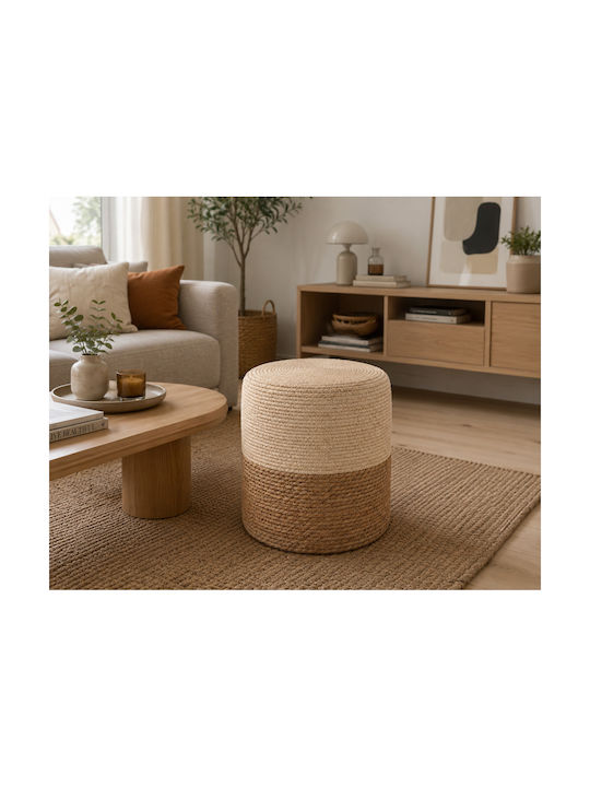 Hölzernes Gartenhocker Weiß/Beige 34x34x36cm