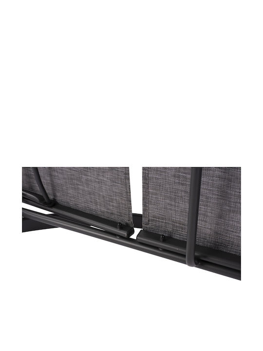 Șezlong Aluminiu cu Țesătură Textilene Gri 194x66x30cm.