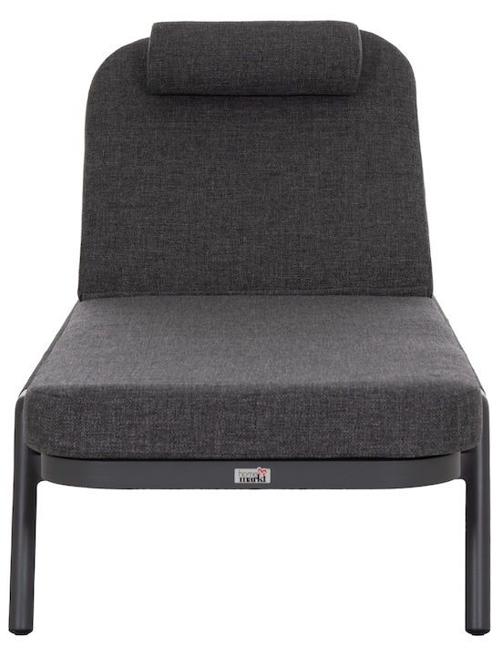 Aluminum Deckchair Olefin with Gray Pillow 75x210x92cm