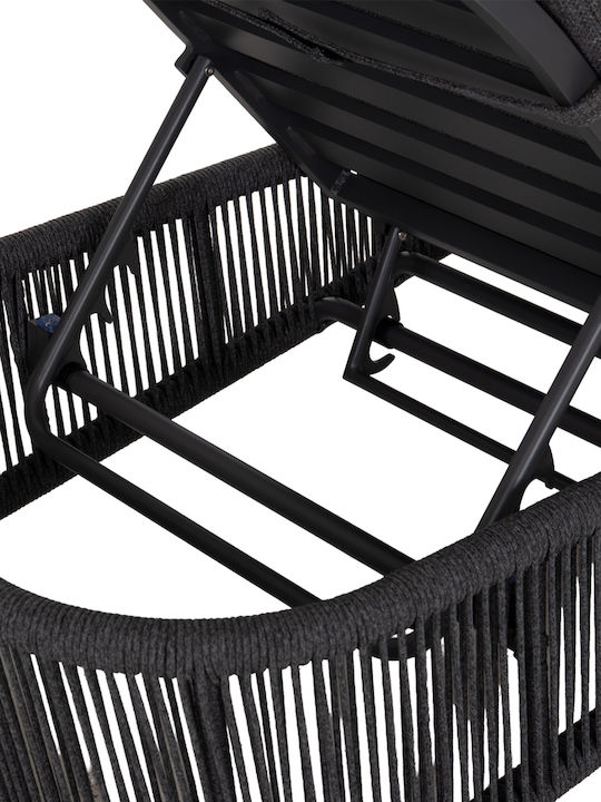 Aluminum Deckchair Olefin with Gray Pillow 75x210x92cm