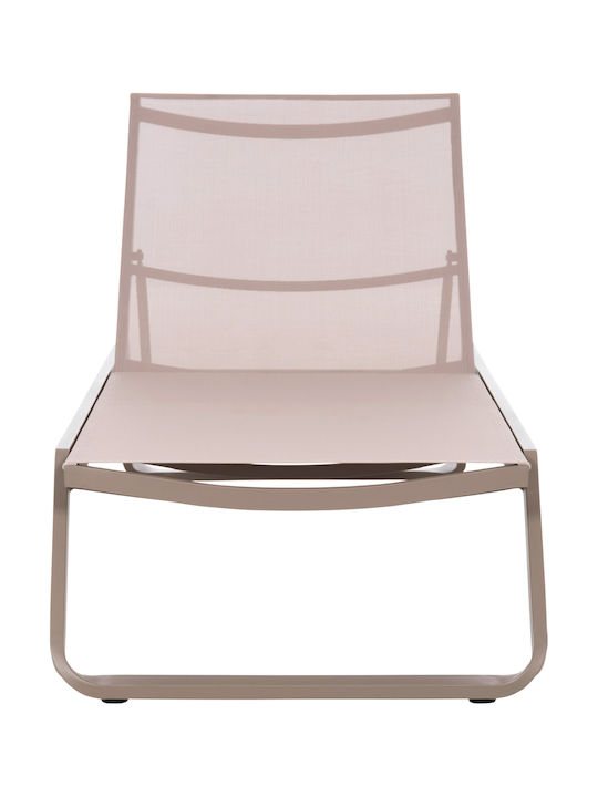 Aluminum Deckchair Marimar with Brown Textilene Fabric 218x67x31cm