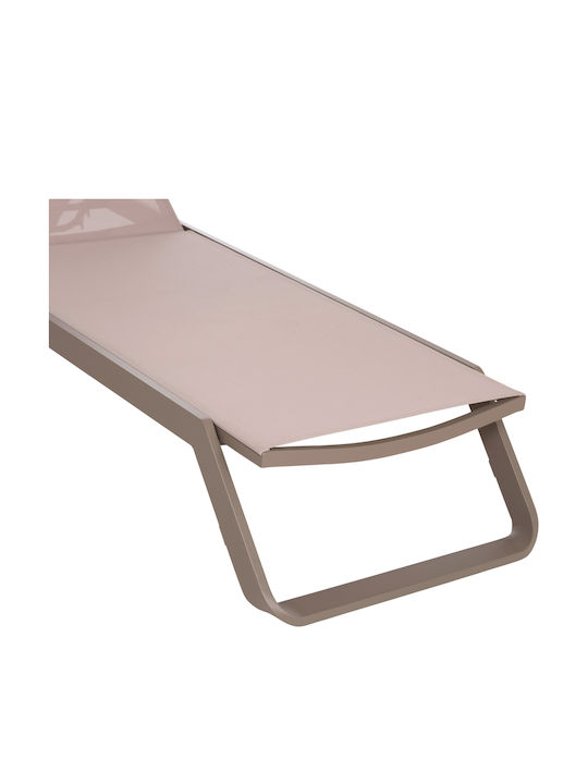 Aluminum Deckchair Marimar with Brown Textilene Fabric 218x67x31cm