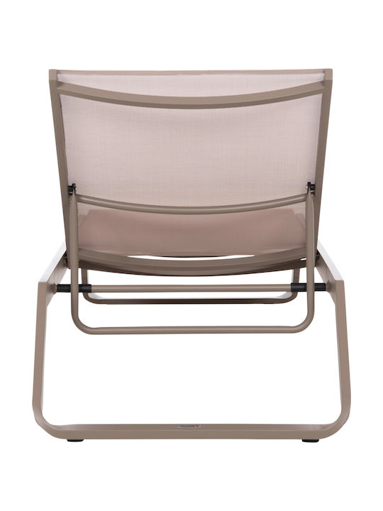 Aluminum Deckchair Marimar with Brown Textilene Fabric 218x67x31cm