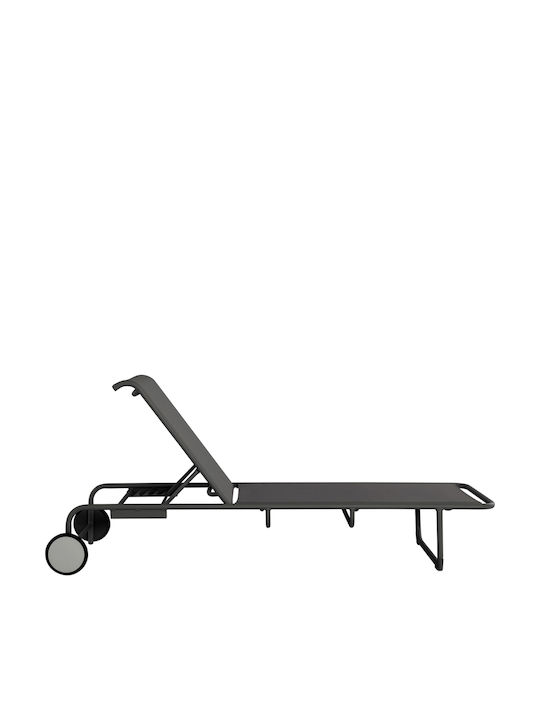 Liegestuhl Aluminium Riben mit Rädern Gray 210x78x91cm.