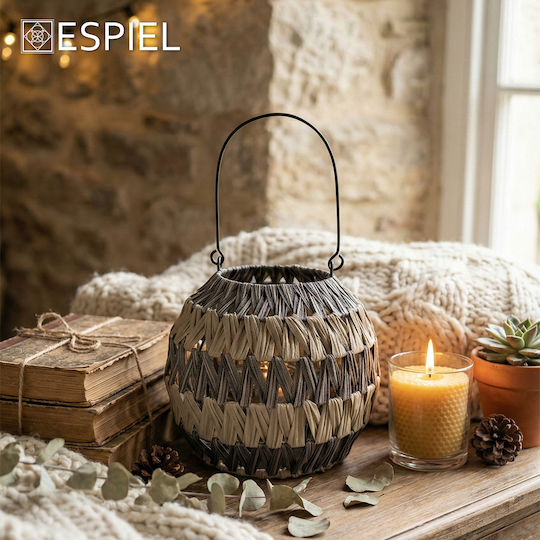 Espiel Tabletop Bamboo Lanterns Set Gray 10x21x19cm 2pcs