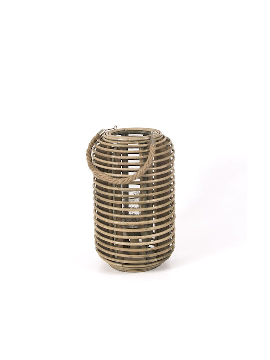Zaros Rattan Lantern Beige 23x23x38cm