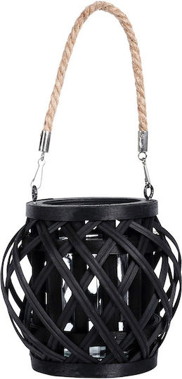 Koopman Laterne Bamboo Schwarz 14x15x15cm 1Stück