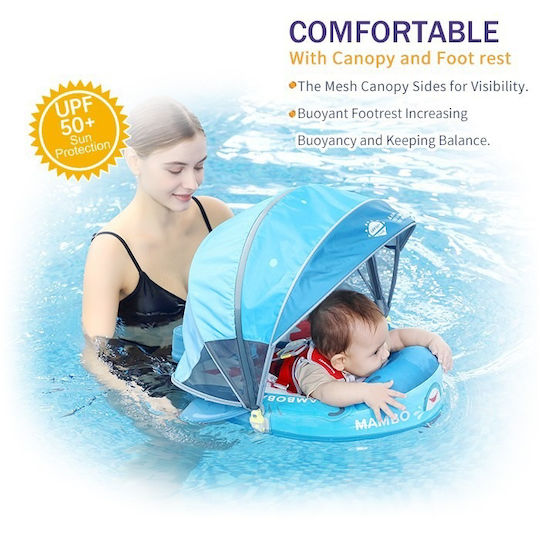 Mambobaby Σωσίβιο Swimtrainer με Διάμετρο 50εκ. και Σκίαστρο Μπλε