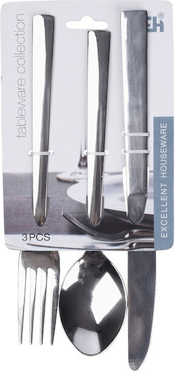 Besteckset Edelstahl Silber 3Stück