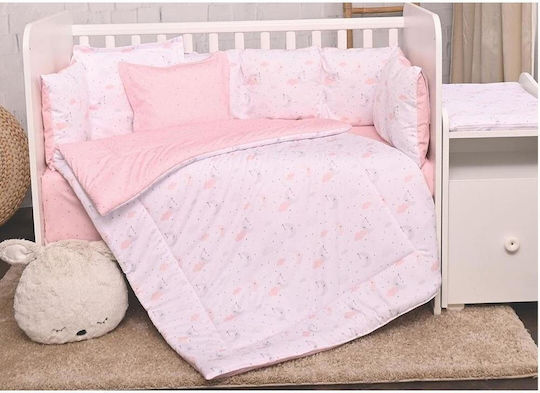 Lorelli Crib Set Moons And Stars Pink Moons And Stars 8 Pieces