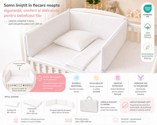 Amy Set Pentru Patut Bej 3buc piese