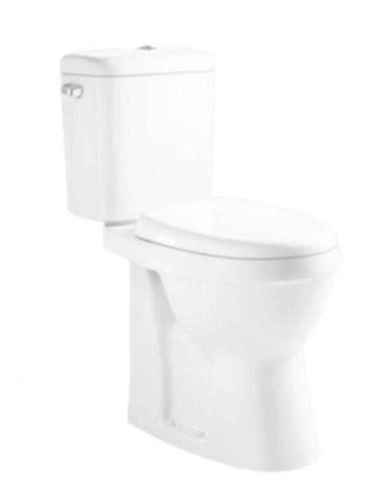 Amco Matisse 09 Floor-Standing Toilet with Floor Trap and Flush that Includes Soft Close Cover White
