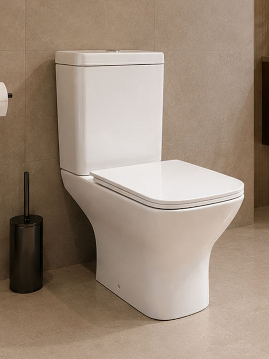 Vinci Square Тоалетна, стояща на пода с казанче със Slim капак Soft Close бяла