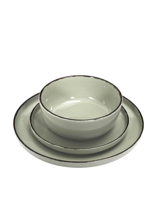 HowHomely Bej Ceramică Set de Vase 12buc