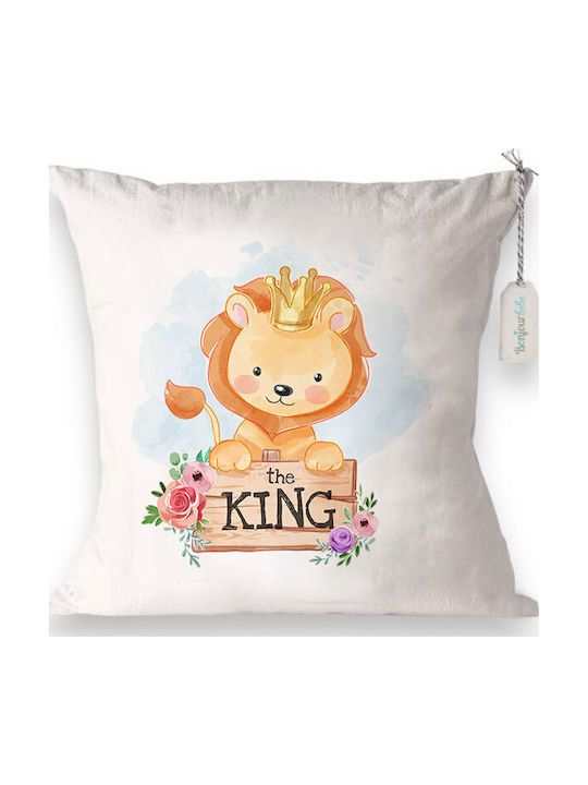 Baby Decorative Pillow Boy White Bonjour Bebe 25 Lion King