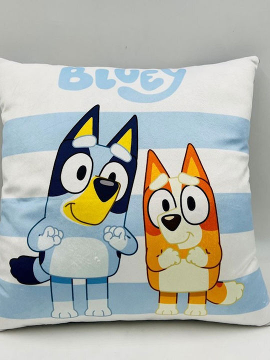 Bluey Παιδικό Διακοσμητικό Μαξιλάρι Λευκό 38x38εκ.