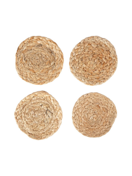 Zaros Rund Untersetzer Hölzernes Beige 10cm 4Stück