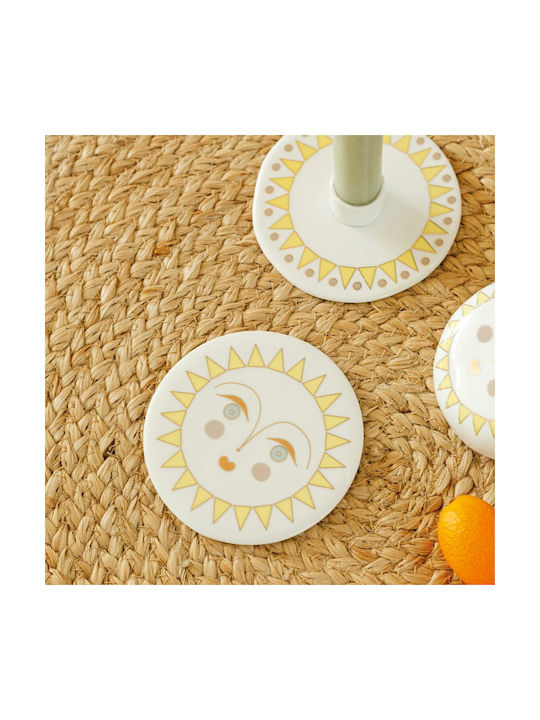 Raeder Round Coaster Wooden White 10cm 1pcs