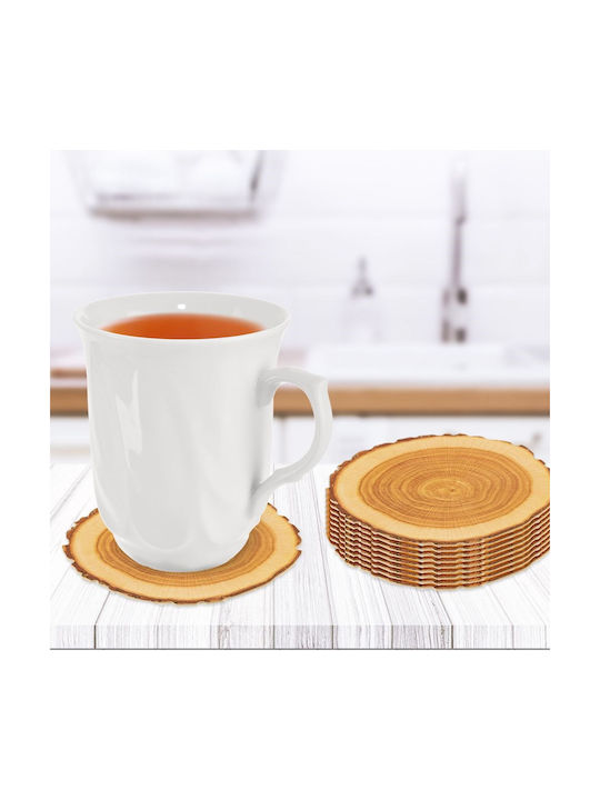Orion Suporturi pentru pahare Lemn Bej 10x10cm 10buc