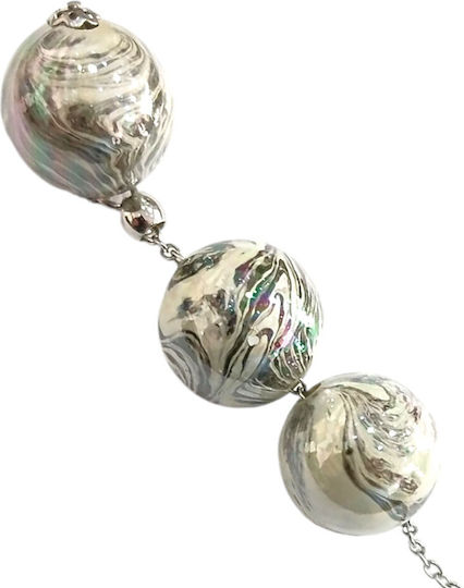 Kalliopi Silver Μπεγλέρι από Βινύλιο Μήκους 28εκ.