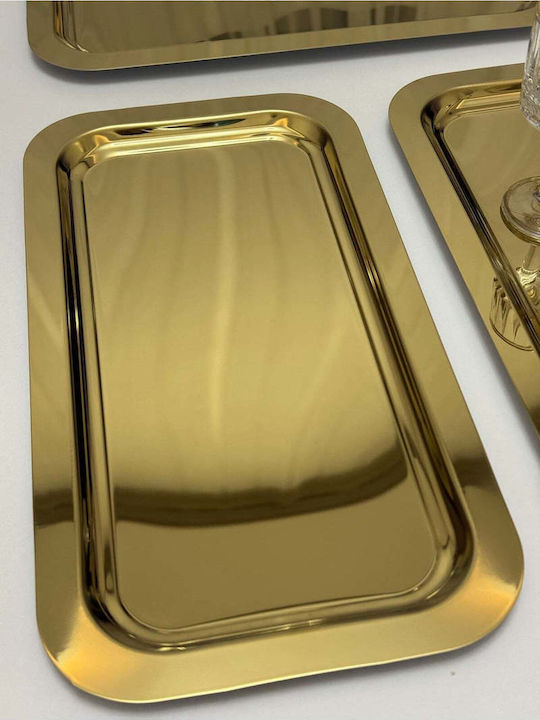 SteweHome Stainless Steel Serving Tray 36x17cm 3 Pieces