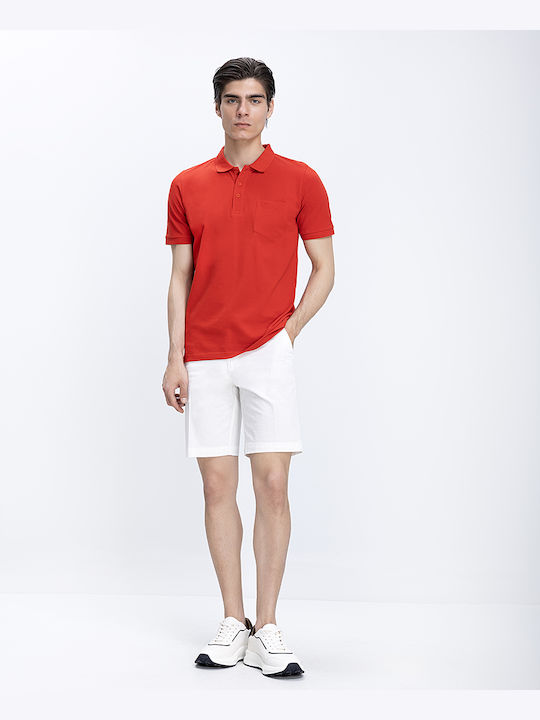 Polo Bluza Cu Mâneci Scurte Roșie
