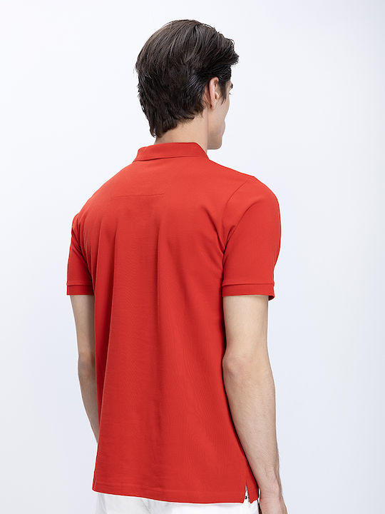 Polo Bluza Cu Mâneci Scurte Roșie