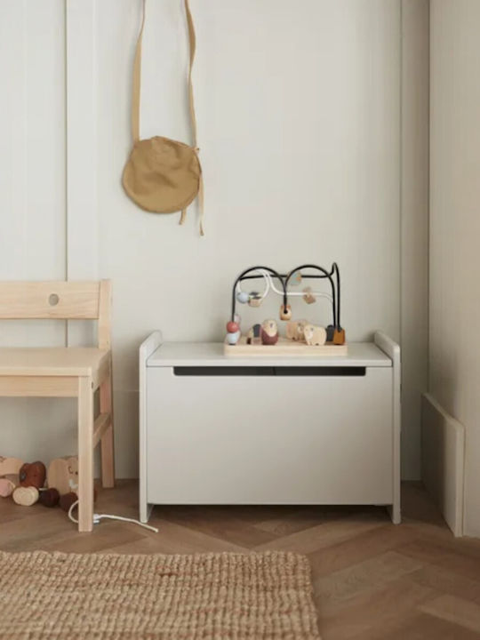 Kids Concept Παιδικό Σκαμπό με Αποθηκευτικό Χώρο από Ξύλο Γκρι 50.5x29x36.5cm